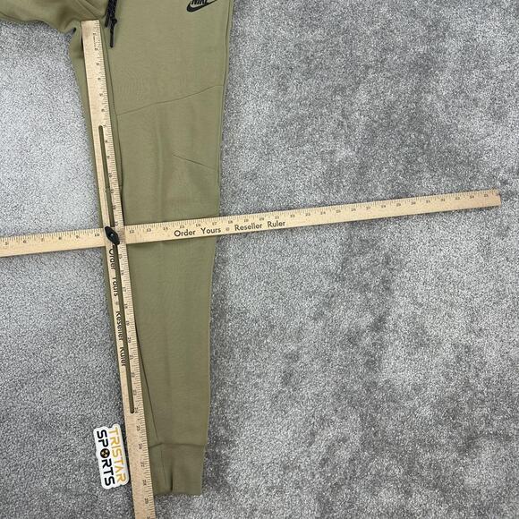Nike Tech Fleece Joggers Pants Mens XS Olive Slim Tapered Zip Pocket Sweatpants - Picture 9 of 12